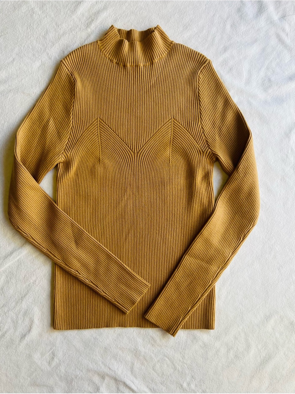 ASOS DESIGN Ribbed Mock Neck Sweater – Mustard Size 10 NWOT